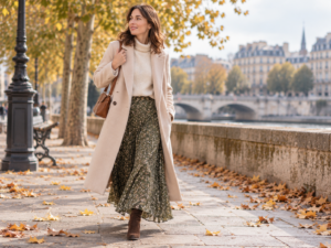 quel manteau porté avec une jupe longue